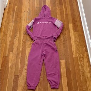 Champion Kids Pink Sweatpants & Hoodie Set size 8 EUC